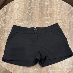 Divided High Waist Black Shorts